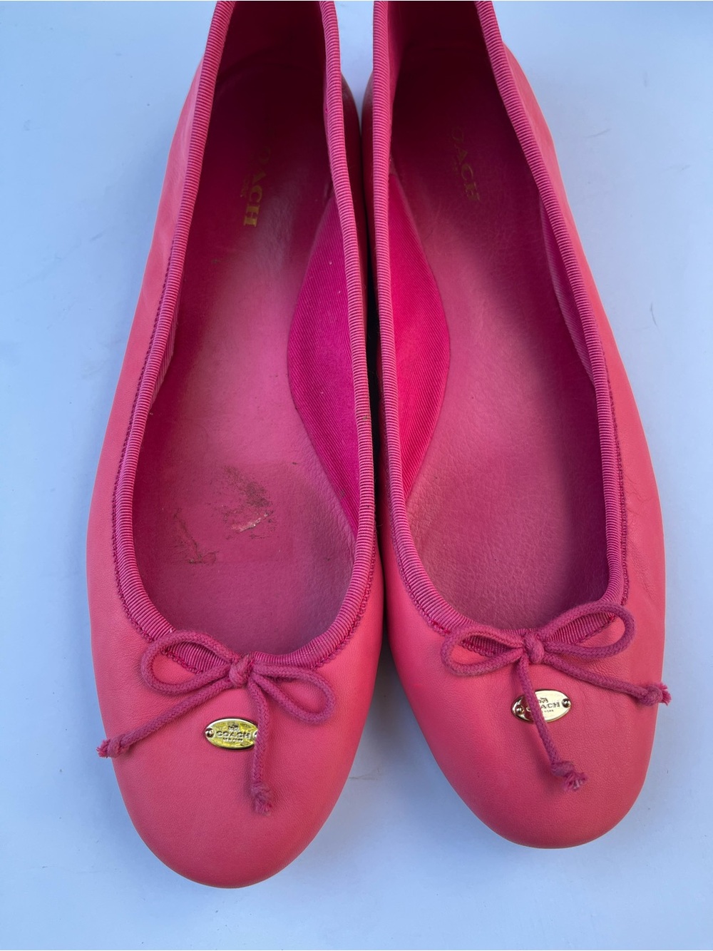 Coach Florabelle leather ballet flats Pink Womens 11 B Flaws Summer